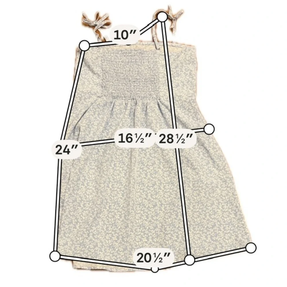 Girls Floral Light Blue Sundress Tie Strap Dress Size Medium Summer Casual